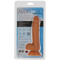 Фаллоимитатор ADDICTION Steven 7.5" Silicone Dong Caramel, вибропуля в подарок
