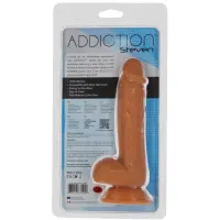 Фалоімітатор ADDICTION Steven 7.5&quot; Silicone Dong Caramel, віброкуля в подарунок — Переглянути зображення 8