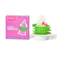 Насадка на член Recare Spike Condom Pink (презерватив з кульками та рядами шипів) — Переглянути зображення 1