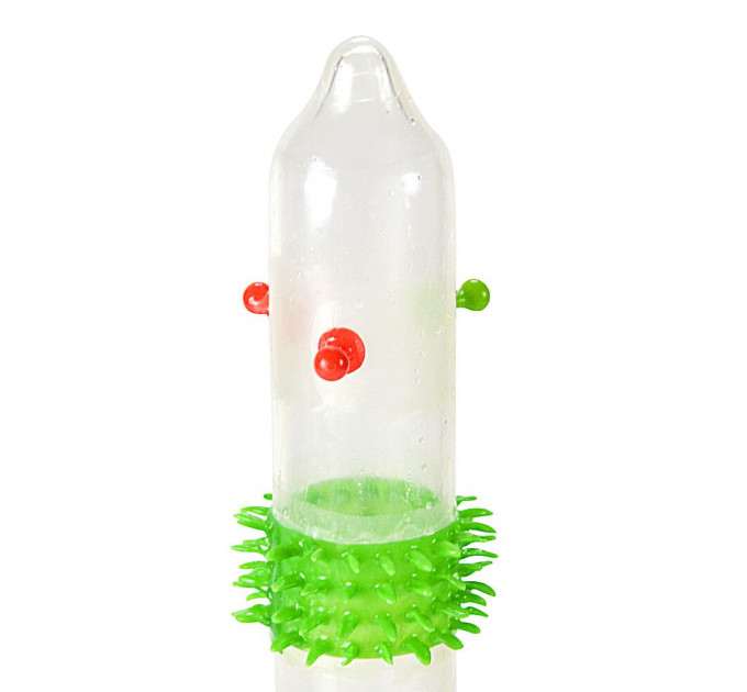 Насадка на член Recare Spike Condom Pink (презерватив з кульками та рядами шипів)