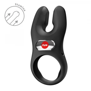 Эрекционное виброкольцо с двойной стимуляцией клитора Fun Factory NŌS PRO Black, 2 мотора