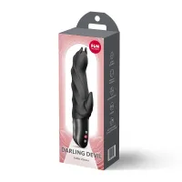 Вібратор-кролик Fun Factory Darling Devil Black, 10 режимів, працює від батарейок — Переглянути зображення 4