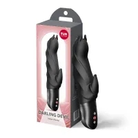 Вібратор-кролик Fun Factory Darling Devil Black, 10 режимів, працює від батарейок — Переглянути зображення 3