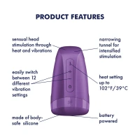 Мастурбатор Satisfyer Men Heat Vibration Battery Series імітатор мінету, підігрів та вібрація — Переглянути зображення 6