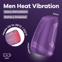 Мастурбатор Satisfyer Men Heat Vibration Battery Series імітатор мінету, підігрів та вібрація — Переглянути зображення 7