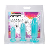 Набор анальных пробок Doc Johnson Crystal Jellies - Anal Starter Kit- Teal — Просмотреть изображение 4