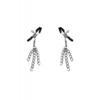 Затискачі для сосків з пензликами Feral Feelings - Nipple clamps Tassels, срібло/чорний