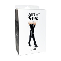 Сексуальные виниловые чулки Art of Sex - Lora, размер S, с эффектом мокрого бархата — Просмотреть изображение 3