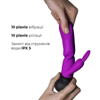 Вібратор з обертанням стовбура Adrien Lastic Mini Bonnie з петелькою для пальчика — Переглянути зображення 3