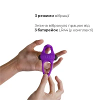 Ерекційне віброкільце Adrien Lastic Lingus MAX Violet з язичком для стимуляції клітора — Переглянути зображення 4