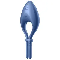 Ерекційне смарт-віброкільце ласо з регулюванням розміру Satisfyer Bullseye Blue — Переглянути зображення 1