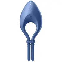 Ерекційне смарт-віброкільце ласо з регулюванням розміру Satisfyer Bullseye Blue — Переглянути зображення 2