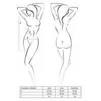 Прозрачная сорочка с длинным рукавом Passion YOLANDA CHEMISE XXL/XXXL, black, трусики