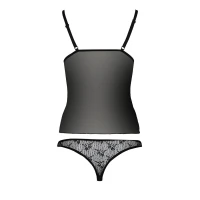 Комплект білизни Passion MELISSA SET L/XL, black, ліф-сорочка зі шнурівкою і трусики — Просмотреть изображение 6