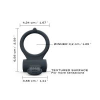 Ерекційне кільце Dorcel Power Clit Black V2 з вібрацією та язичком з щіточкою — Переглянути зображення 3