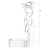 Бодістокінг Passion BS002 black, імітація панчіх і пояса — Переглянути зображення 4