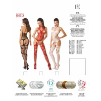 Бодістокінг Passion BS053 white, комбінезон, імітація панчох і пояса — Переглянути зображення 5