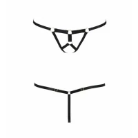 Трусики стрінги зі стреп Passion Exclusive ARMANDA THONG L/XL, black — Переглянути зображення 5