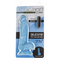 Фалоімітатор, що світиться у темряві, ADDICTION - LUKE - 7.5&quot;- BLUE G.I.D. / W PB, 19 см, силікон — Переглянути зображення 6