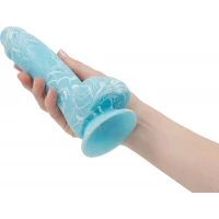 Фалоімітатор, що світиться у темряві, ADDICTION - LUKE - 7.5&quot;- BLUE G.I.D. / W PB, 19 см, силікон — Переглянути зображення 7