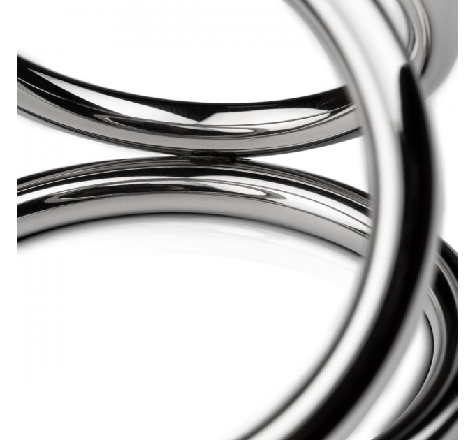 Потрійне ерекційне кільце Sinner Gear Unbendable – Triad Chamber Metal Cock and Ball Ring – Large