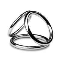 Потрійне ерекційне кільце Sinner Gear Unbendable – Triad Chamber Metal Cock and Ball Ring – Large — Переглянути зображення 1