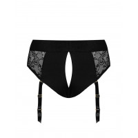 Кружевные трусы для страпона с подвязками для чулок Strap-On-Me DIVA HARNESS - S