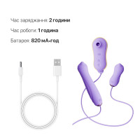 Набір 3в1 Zalo – UNICORN Set Violet, віброяйце, пульсатор, вакуумний стимулятор — Просмотреть изображение 6