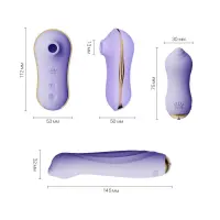 Набір 3в1 Zalo – UNICORN Set Violet, віброяйце, пульсатор, вакуумний стимулятор — Просмотреть изображение 2