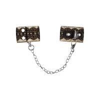 Наручники з блискітками та ланцюгом Obsessive A746 cuffs, чорно-золоті — Переглянути зображення 3