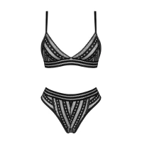 Комплект білизни Obsessive Natilya 2-pcs set M/L, black, бюстгальтер, трусики — Переглянути зображення 5