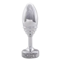 Металева анальна пробка DOXY Butt Plug RIBBED, ребриста, діаметр 3,3 см — Переглянути зображення 1