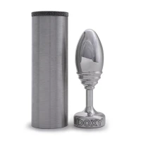 Металева анальна пробка DOXY Butt Plug RIBBED, ребриста, діаметр 3,3 см — Переглянути зображення 3