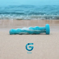 Скляний дилдо Gildo Ocean Flow, великі намистини, силіконова основа — Просмотреть изображение 8