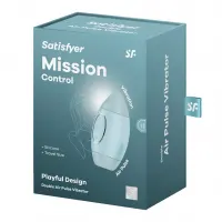 Вакуумний стимулятор з вібрацією Satisfyer Mission Control Blue, 2 незалежні мотори — Переглянути зображення 6