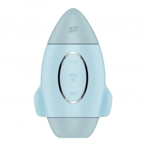 Вакуумный стимулятор с вибрацией Satisfyer Mission Control Blue, 2 независимых мотора