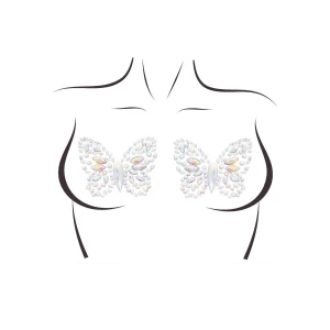 Пестис-метелики з кристалів Leg Avenue Chrysallis nipple sticker, наліпки, світяться у темряві