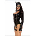Еротичний костюм кішечки Leg Avenue Fierce Feline XS, боді, пояс з підв’язкою, маска кішки