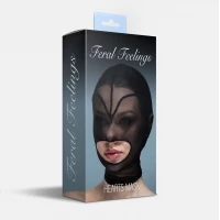 Маска серце сітка з відкритим ротом Feral Feelings - Hearts Mask Black/Black — Переглянути зображення 2