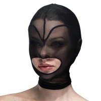 Маска серце сітка з відкритим ротом Feral Feelings - Hearts Mask Black/Black — Переглянути зображення 1