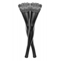 Чулки с мокрым эффектом Noir Handmade F135 Powerwetlook stockings, M, без мысков