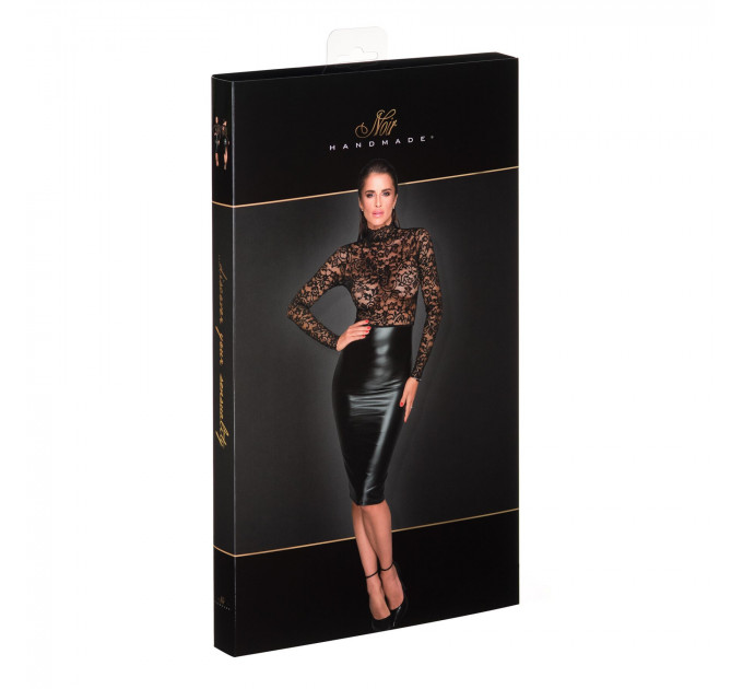 Сукня з мереживним топом Noir Handmade F228 Midi dress with soft lace top, M, мокрий ефект