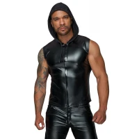 Чоловіча безрукавка з капюшоном Noir Handmade H062 Hooded Shirt, XL, мокрий ефект — Просмотреть изображение 2