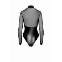 Боді Noir Handmade F321 Edge, M, низ під латекс, верх сітка, блискавка на все тіло, декор кільця — Переглянути зображення 8