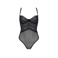Боді Passion KERRIA BODY black, S/M, з високими вирізами та верхом балконет — Переглянути зображення 3