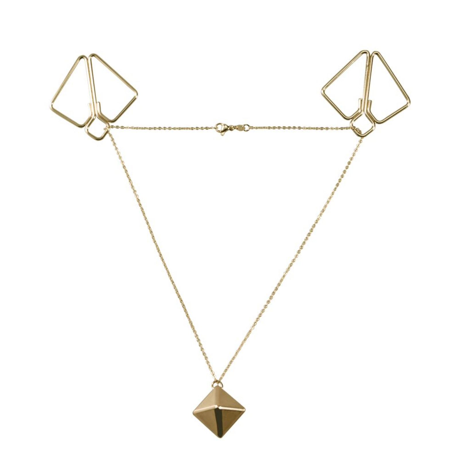 SX0844 Затискачі для сосків з важкою підвіскою LOCKINK Nipple Clamps with Heavy Pendant, золотисті