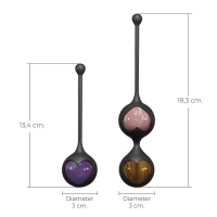 Вагінальні кульки Adrien Lastic Harmony Stones, напівдорогоцінне каміння, діаметр 3 см, 2 тримачі — Переглянути зображення 2