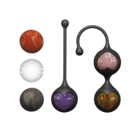 Вагінальні кульки Adrien Lastic Harmony Stones, напівдорогоцінне каміння, діаметр 3 см, 2 тримачі — Переглянути зображення 1