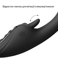 Смарт-вибратор Zalo Ares Obsidian Black, подогрев, 3 мотора, язычок для клитора, стимуляция точки G — Просмотреть изображение 6