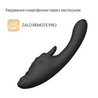 Смарт-вибратор Zalo Ares Obsidian Black, подогрев, 3 мотора, язычок для клитора, стимуляция точки G — Просмотреть изображение 3